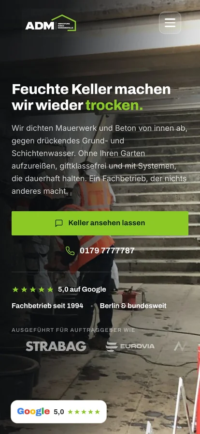 AdM-Bauwerk Abdichtung Berlin Mobil